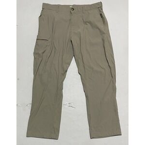 UB Tech Beige Tan Gray Nylon Utility Pants 36 X 29 Khaki Cargo Classic